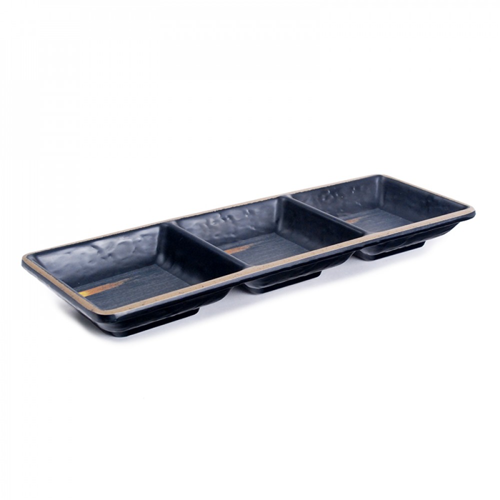 11.5"x3.75"x1"H 3-DIVISION MELAMINE DISH, FIT-92055G