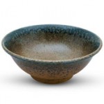 Brown Mosaic Blue Rimmed Bowl