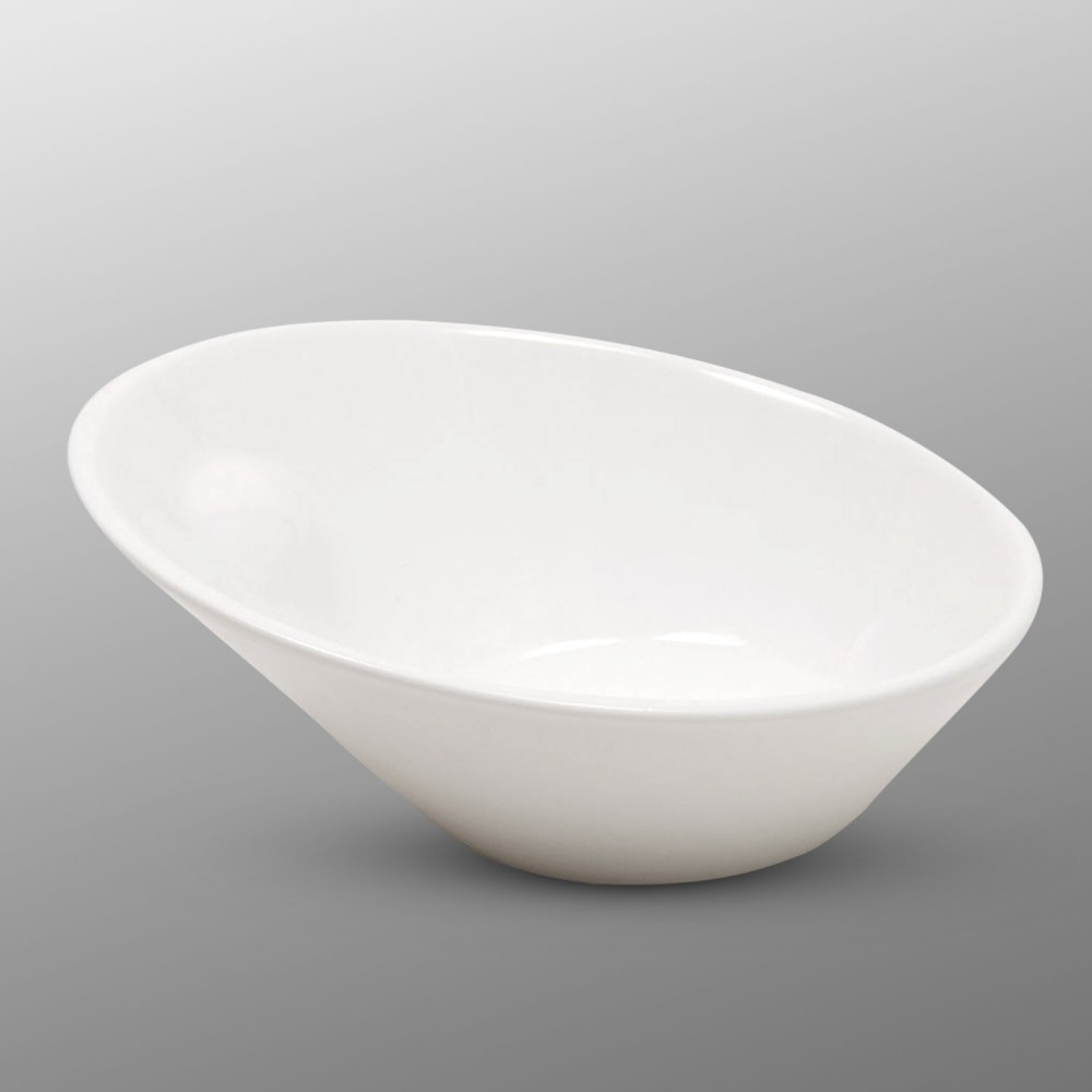 Fusion White Large Slanted Bowl