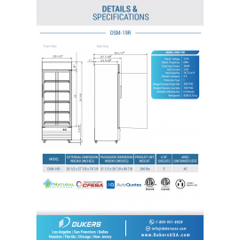 *Free shipping, please email order@jfkkitchen.com for the special offer* DSM-19R  Single Glass Swing Door Refrigerator