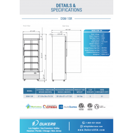 *Free shipping, please email order@jfkkitchen.com for the special offer* DSM-15R  Single Glass Swing Door Refrigerator