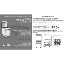 Copper Beech CBR-4 4 Open Burner Gas Range w/ Oven