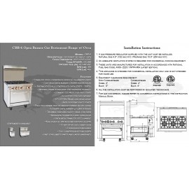 Copper Beech CBR-6 Range, 36" Restaurant, Gas