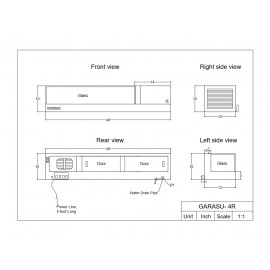 ***FREE SHIPPING*** Sushi Case GARASU "Wide Flat Top" Self-Contained Model-GARASU-4R