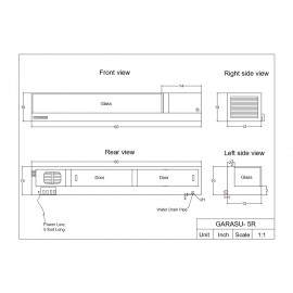 ***FREE SHIPPING*** Sushi Case GARASU "Wide Flat Top" Self-Contained Model-GARASU-5R