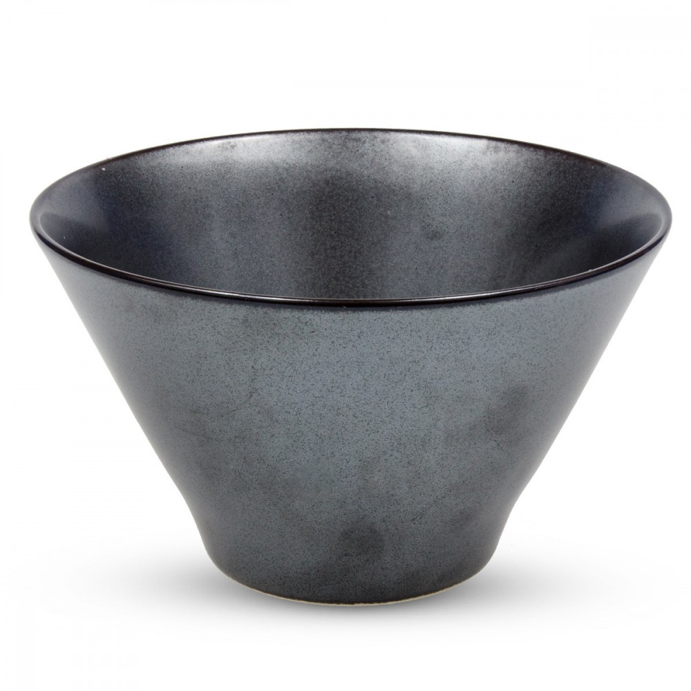 Tessa Black Round Salad Bowl