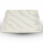 Hasu White Striped Square Plate