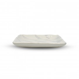 Hasu White Striped Square Plate