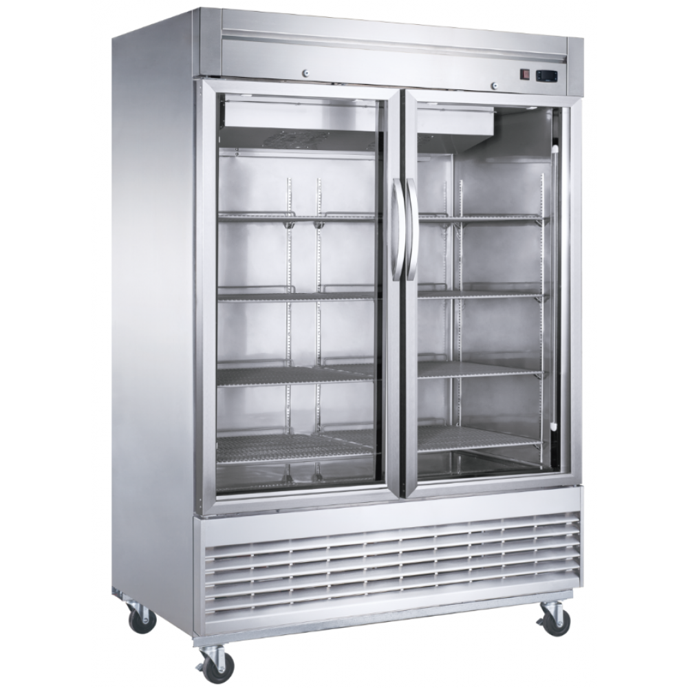 ***FREE SHIPPING*** Dukers  D55F-GS2 Bottom Mount Glass 2-Door Commercial Reach-in Freezer