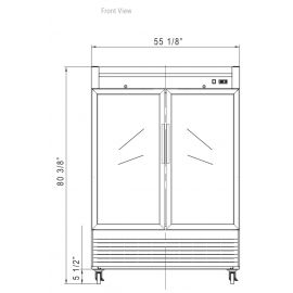 ***FREE SHIPPING*** Dukers  D55F-GS2 Bottom Mount Glass 2-Door Commercial Reach-in Freezer