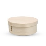 Disposable Wood Lidded Round Box (13cm) 5"Dia x 1.75"H  (1/100)