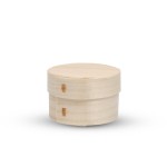 Disposable Bamboo Wood Lidded Round Box