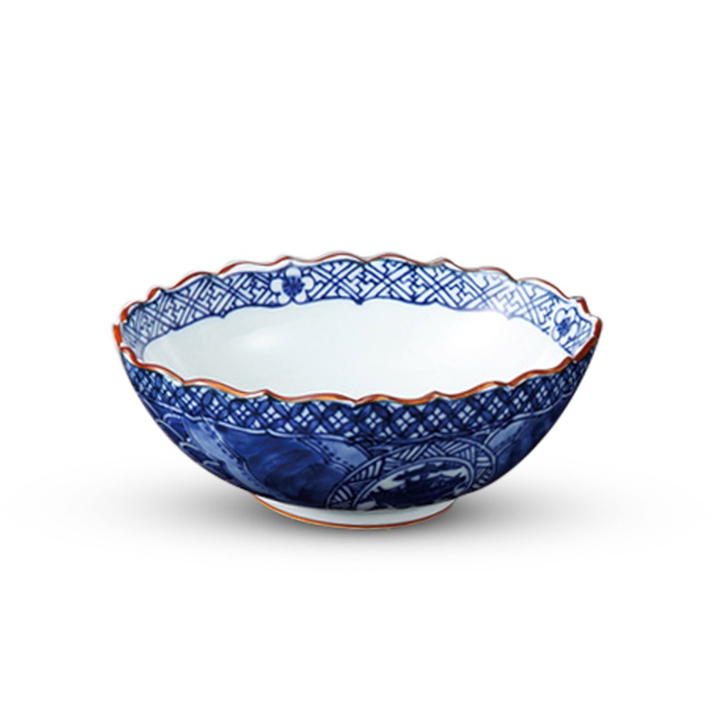 Sometsuke Blue Frilled Edge Bowl