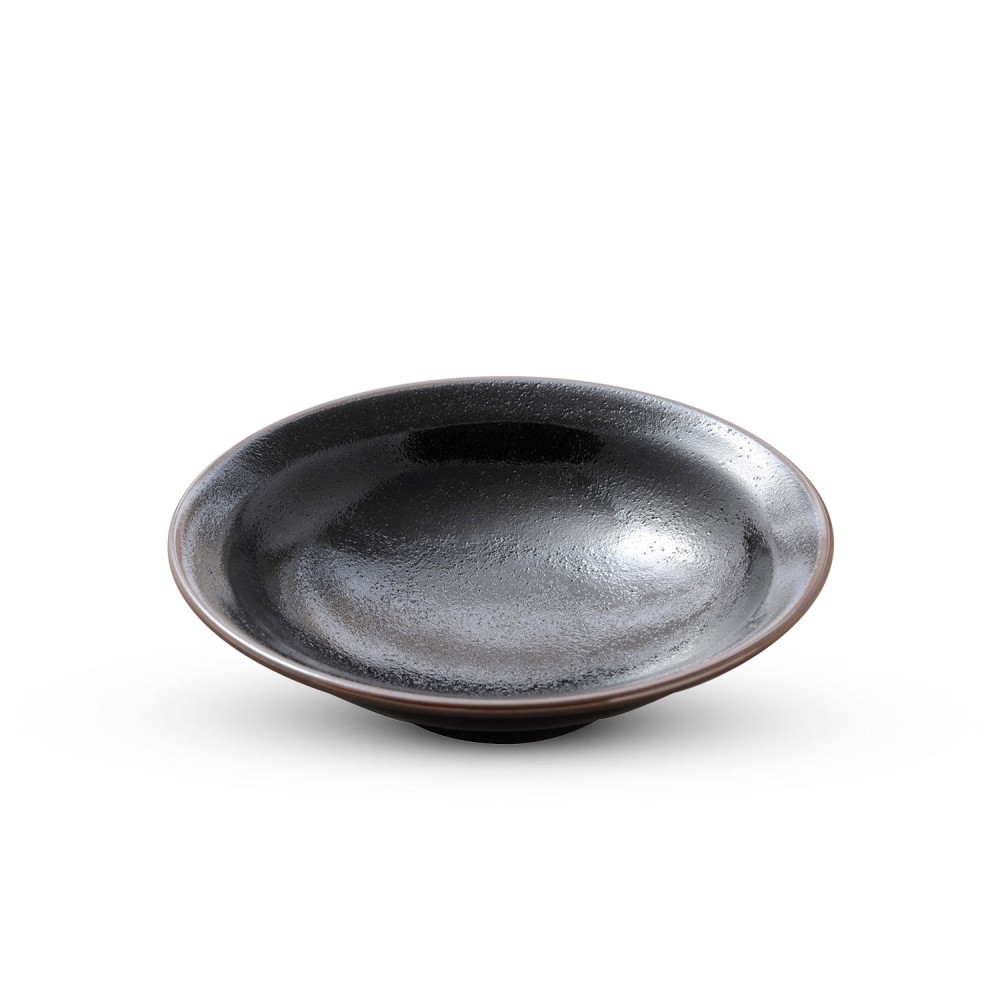 Yuzu Tenmoku Black Shallow Bowl