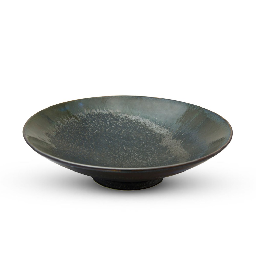 Black Oribe Round Bowl