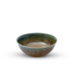 Brown Mosaic Blue Rimmed Bowl