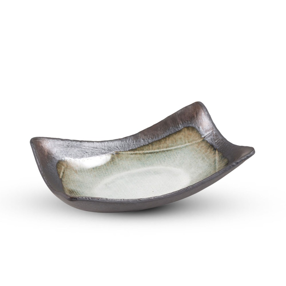 Metallic White Rectangular Bowl