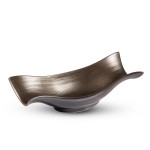 Ameyu Waved Rectangular Brown Bowl, JBWL-324