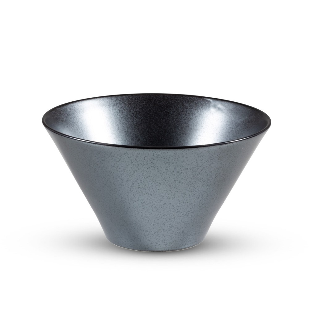 Tessa Black Round Salad Bowl