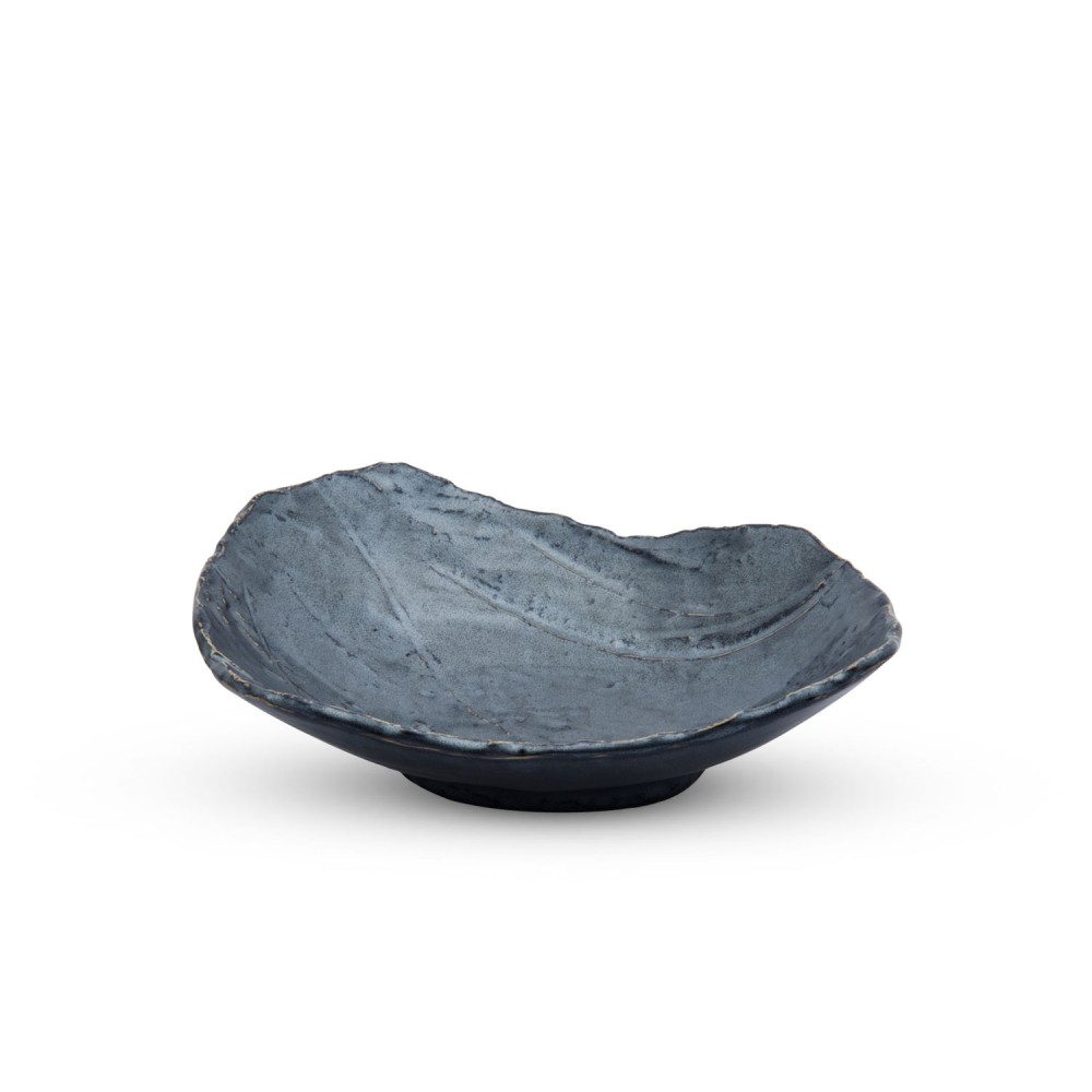 Tessa Black Shallow Abstract Bowl