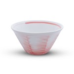 White with Red Brushstroke Ramen Bowl