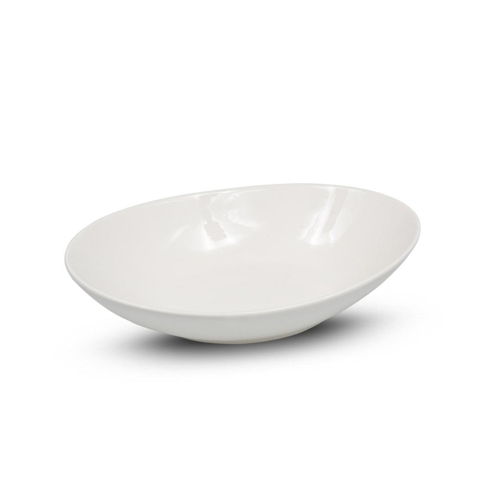  Alumina White Oval Bowl, JBWL-J21203