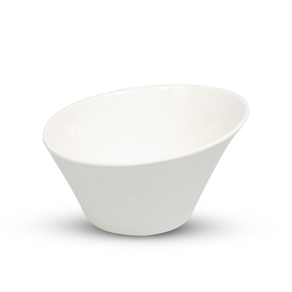 Alumina White Round Slanted Bowl, JBWS-J00304