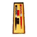 Red Black Floral Chopstick Set