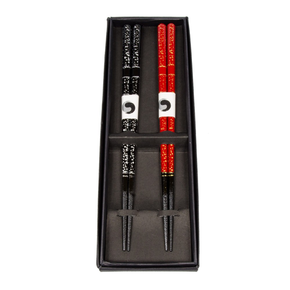 Red Black Metallic Chopstick Set