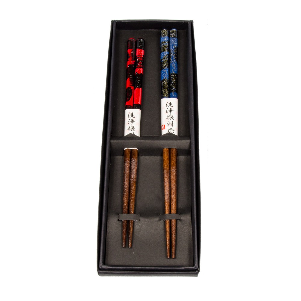 Blue Red Swirl Chopstick Set