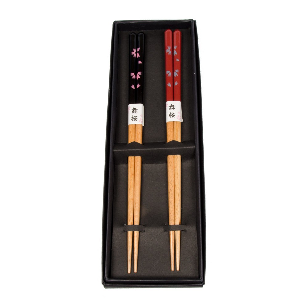 Red Black Sakura Chopstick Set