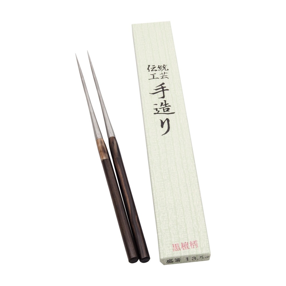 Ebony Wooden Handle Plating Chopsticks (Moribashi) 5.3" (13.5cm)