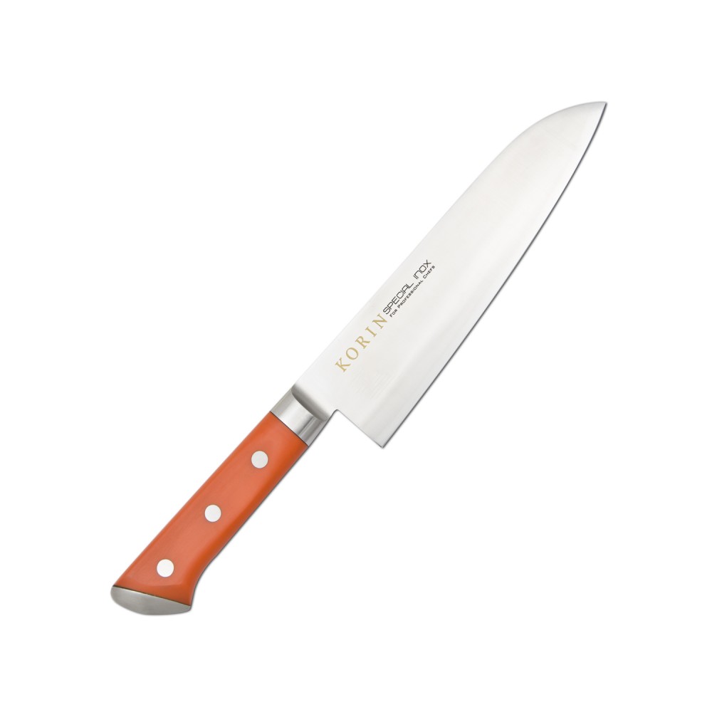 Korin Special Inox Orange Handle Santoku