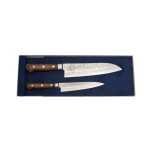 Togiharu Hammered Texture Damascus Two Piece Set Santoku & Petty