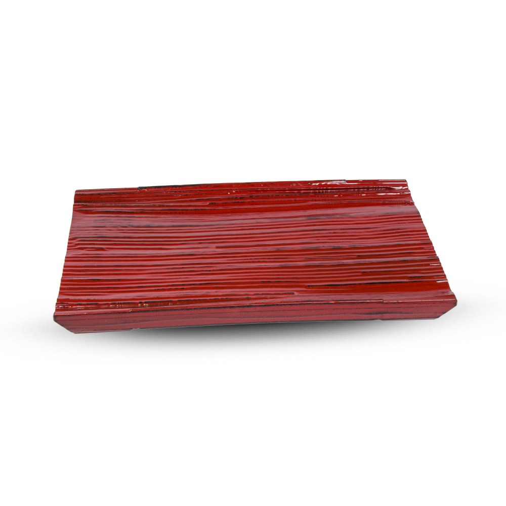 Koboku Acryllic Red Rectangular Geta Plate