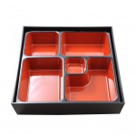 Black and Red  Square Bento Box