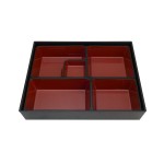 Black and Red Rectangular Bento Box