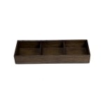 Rectangular 3 Divided Wooden Bento Box