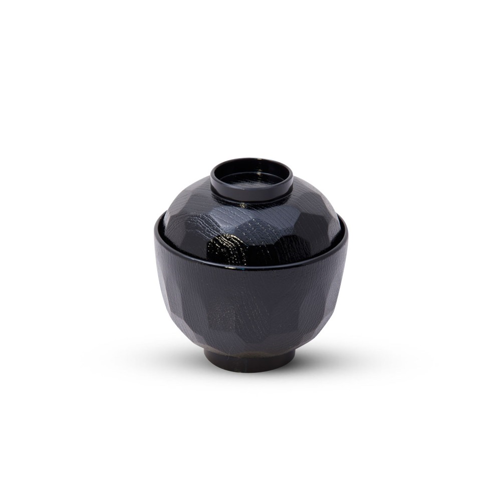 Kikko Black Lidded Soup Bowl