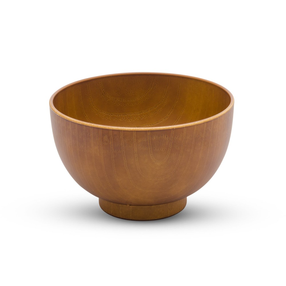 Light Wood Grain Plastic Soup Bowl