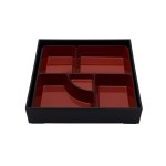 Black and Red Square Bento Box