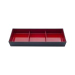 Black and Red 3 Compartment Nagate Bento Box