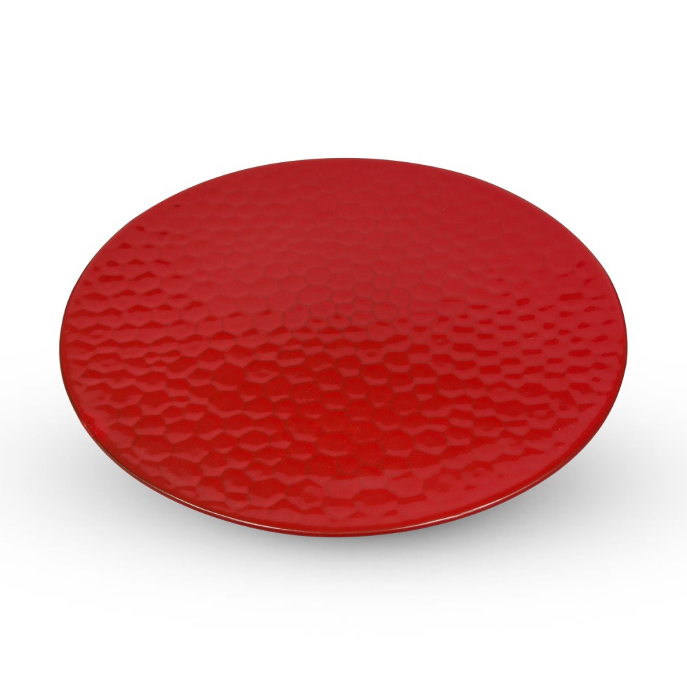 Kamakura Red Flat Round Plate