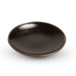 Yuzu Tenmoku Black Round Plate