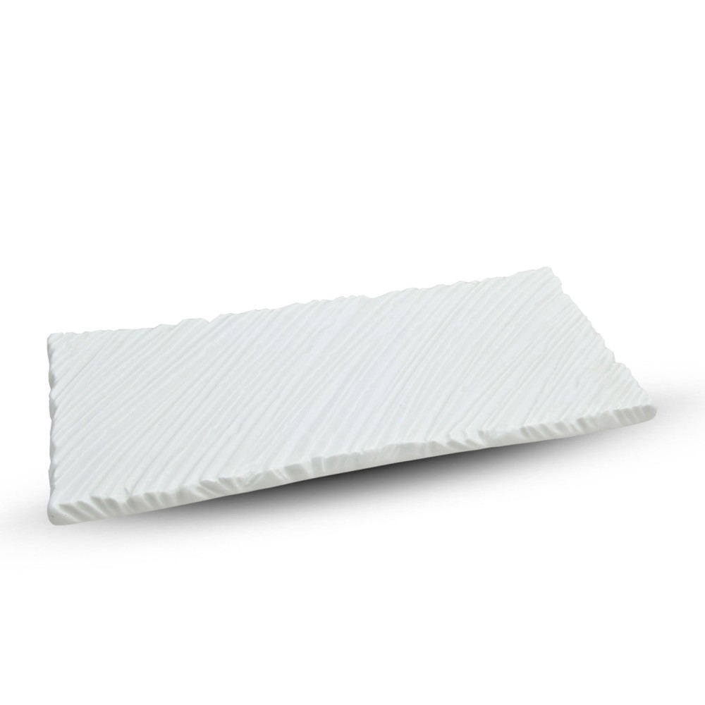 White Textured Rectangular Plate