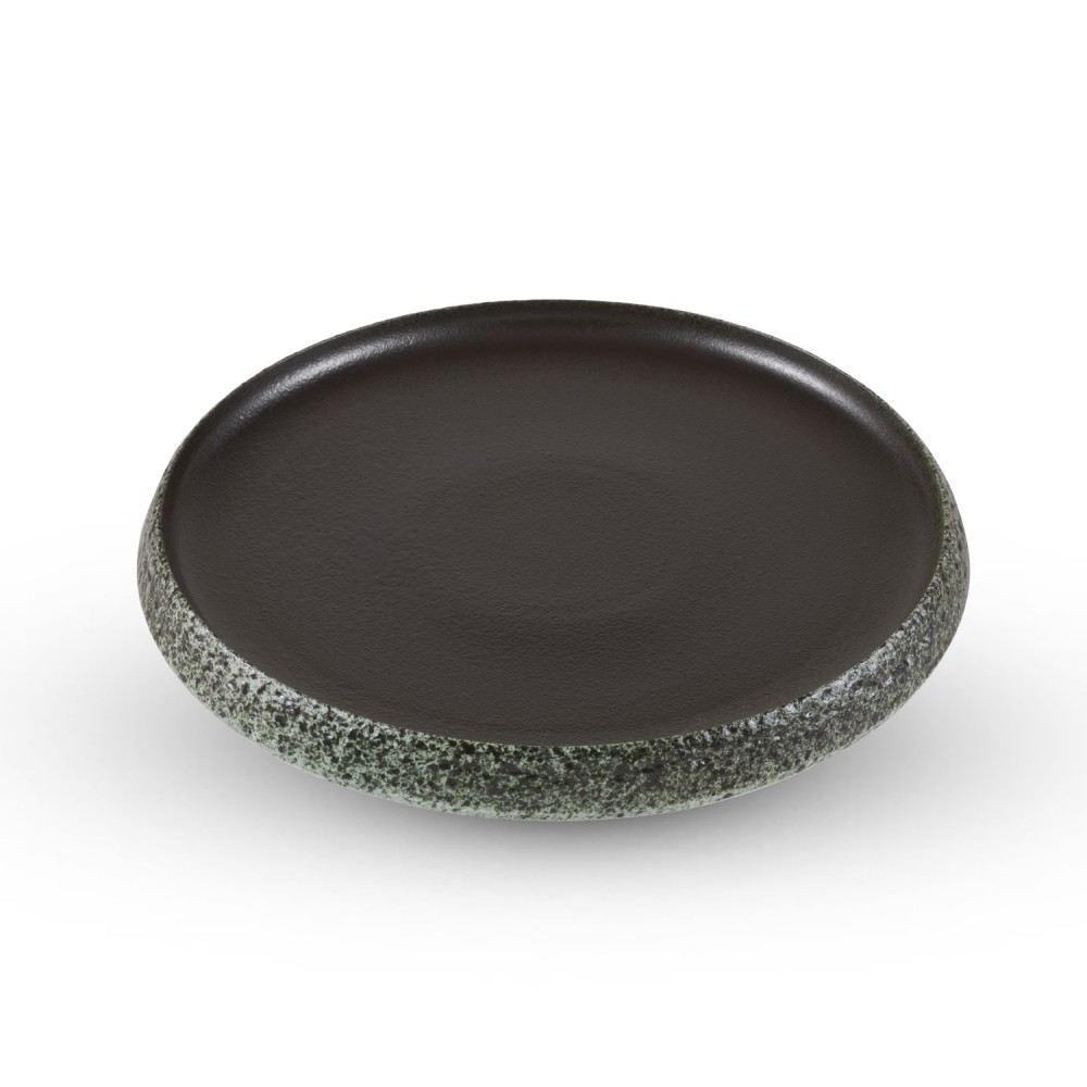 Black Round Slate Plate