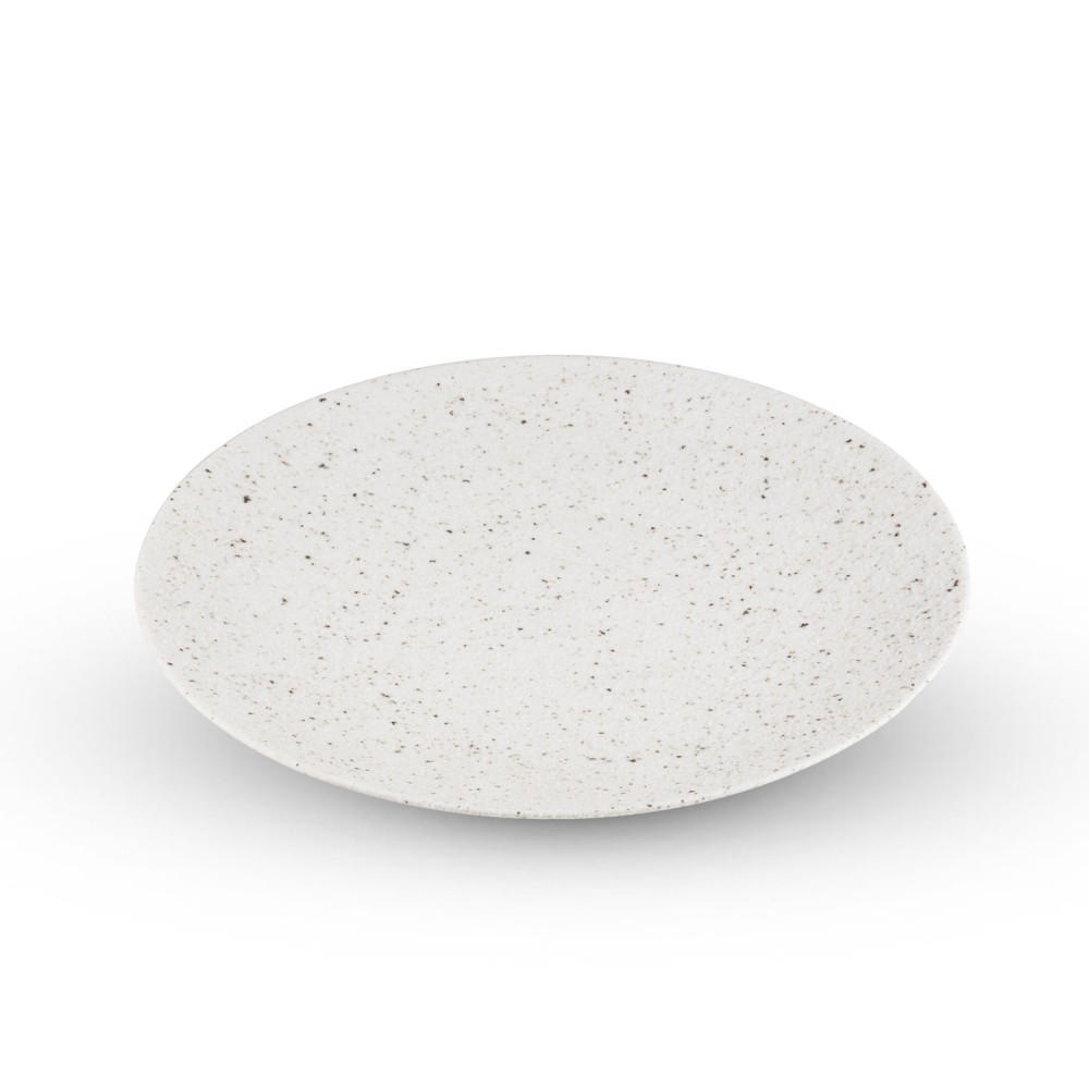 Cambria White Speckled Round Plate