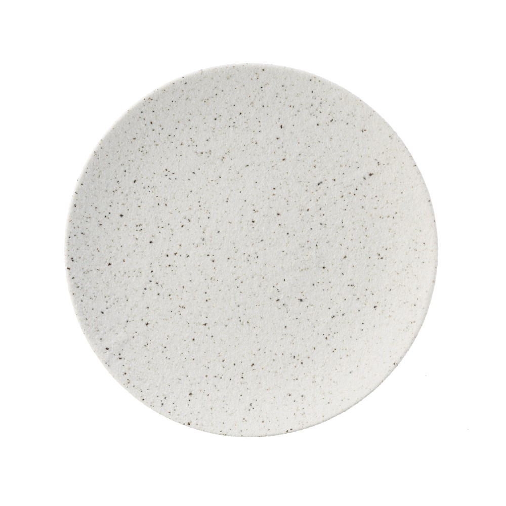 Cambria White Speckled Round Plate