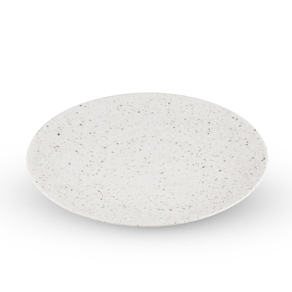 Cambria White Speckled Round Plate