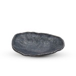 Metallic Abstract Oval Plate